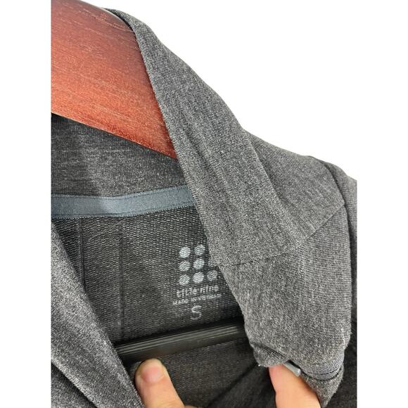 Title Nine Gray French Terry Guthrie Dress Small Mock Neck Kangaroo Pocket Midi - Picture 9 of 11